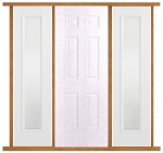 GRP 6 Panel White Front Door with Frosted Sidelights